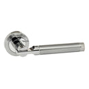 Status Dakota Lever Round Rose (Latch & Hinges Included) Lever on Round Rose Atlantic Set Satin Chrome/Polished Chrome 