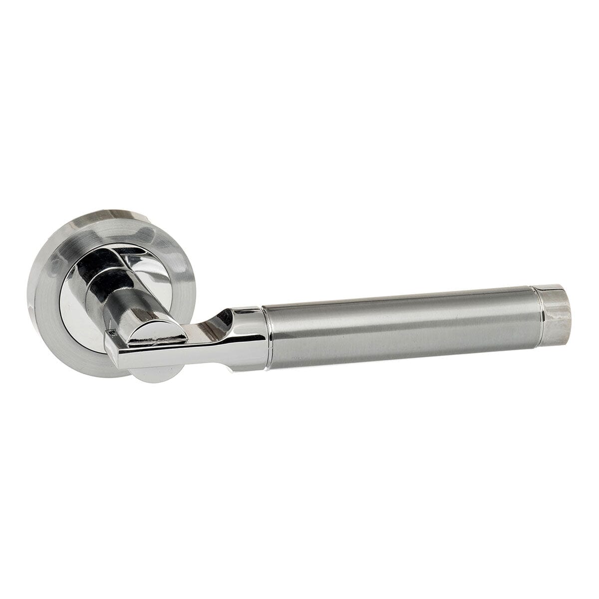 Status Dakota Lever Round Rose (Latch & Hinges Included) Lever on Round Rose Atlantic Set Satin Chrome/Polished Chrome 