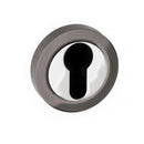 Status Euro Escutcheon Round Rose in Black Nickel/Polished Chrome Escutcheon Atlantic 