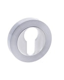 Mediterranean Euro Escutcheon Round Rose Escutcheon Atlantic Pair Satin Chrome/Polished Chrome 