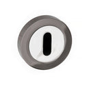 Status Key Escutcheon Round Rose in Black Nickel/Polished Chrome Escutcheon Atlantic 