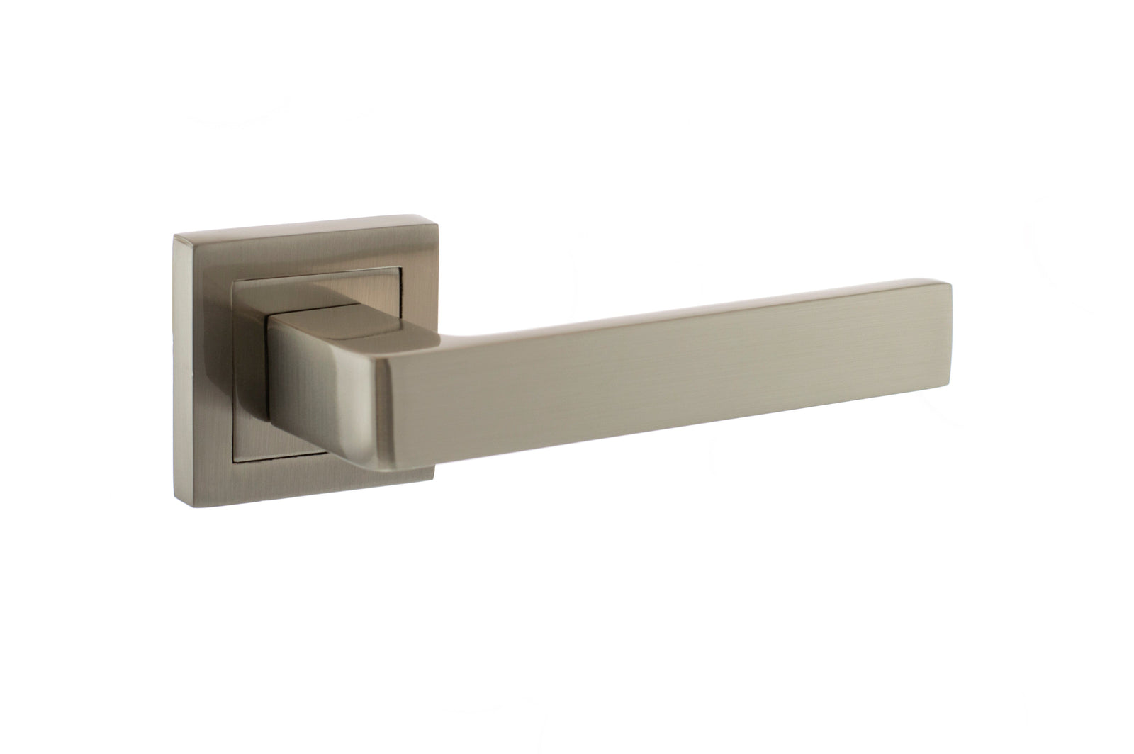 Status Montana Designer Lever S4 Square Rose (Latch & Hinges Included) Designer Lever Handle Atlantic Set Satin Nickel 