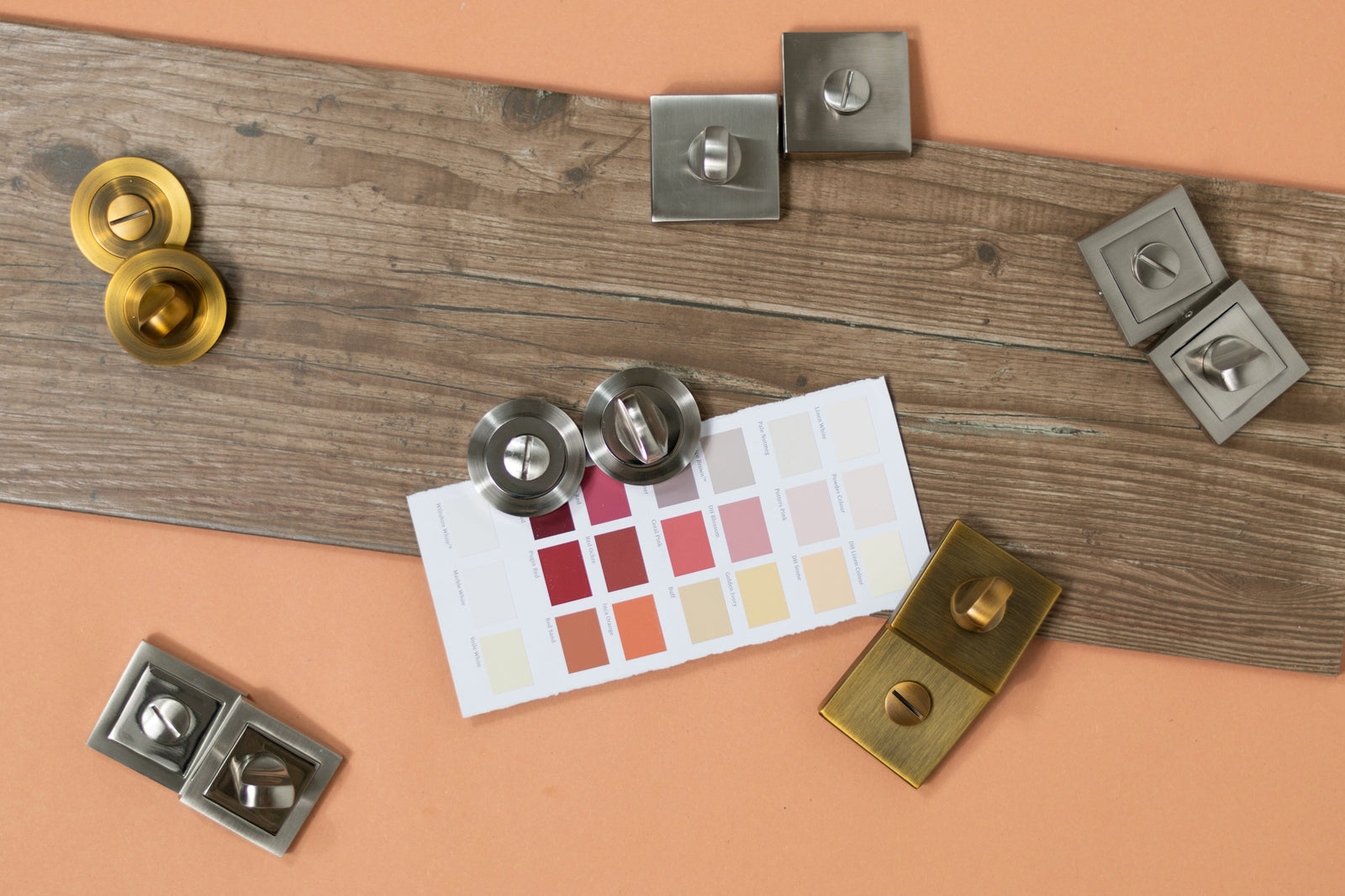 Senza Pari WC Turn and Release Square Rose in Satin Nickel Bathroom Lock Atlantic 