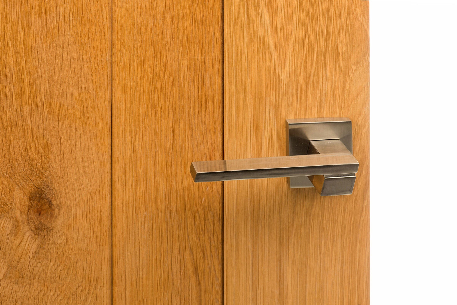 Senza Pari Giovanni Designer Lever Flush Square Rose in Satin Nickel Designer Lever Handle Atlantic 