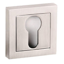 Senza Pari Euro Escutcheon Square Rose in Satin Nickel Escutcheon Atlantic 
