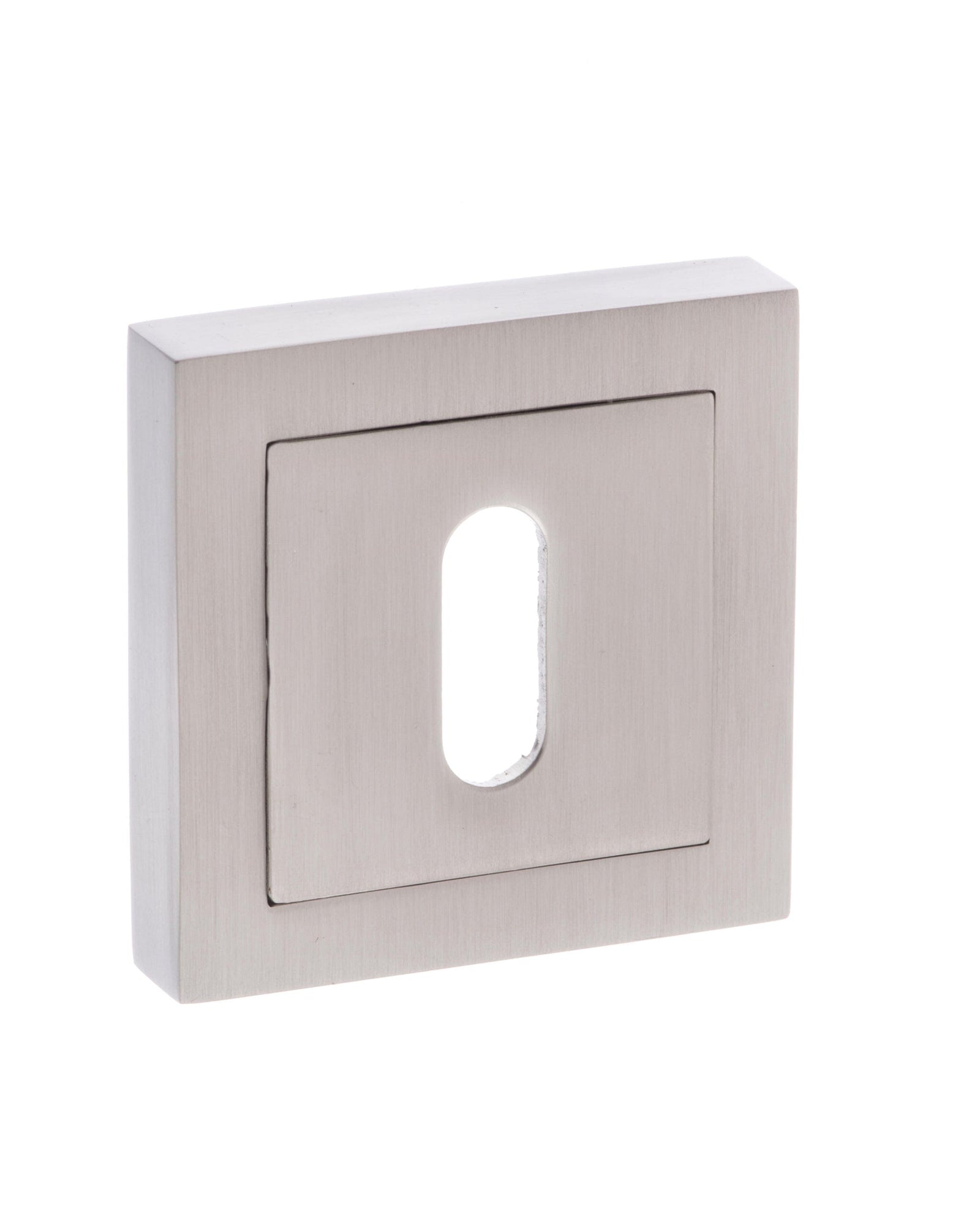 Senza Pari Key Escutcheon Square Rose in Satin Nickel Escutcheon Atlantic 