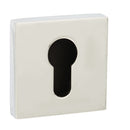 Senza Pari Euro Escutcheon Flush Square Rose in Polished Chrome Escutcheon Atlantic 