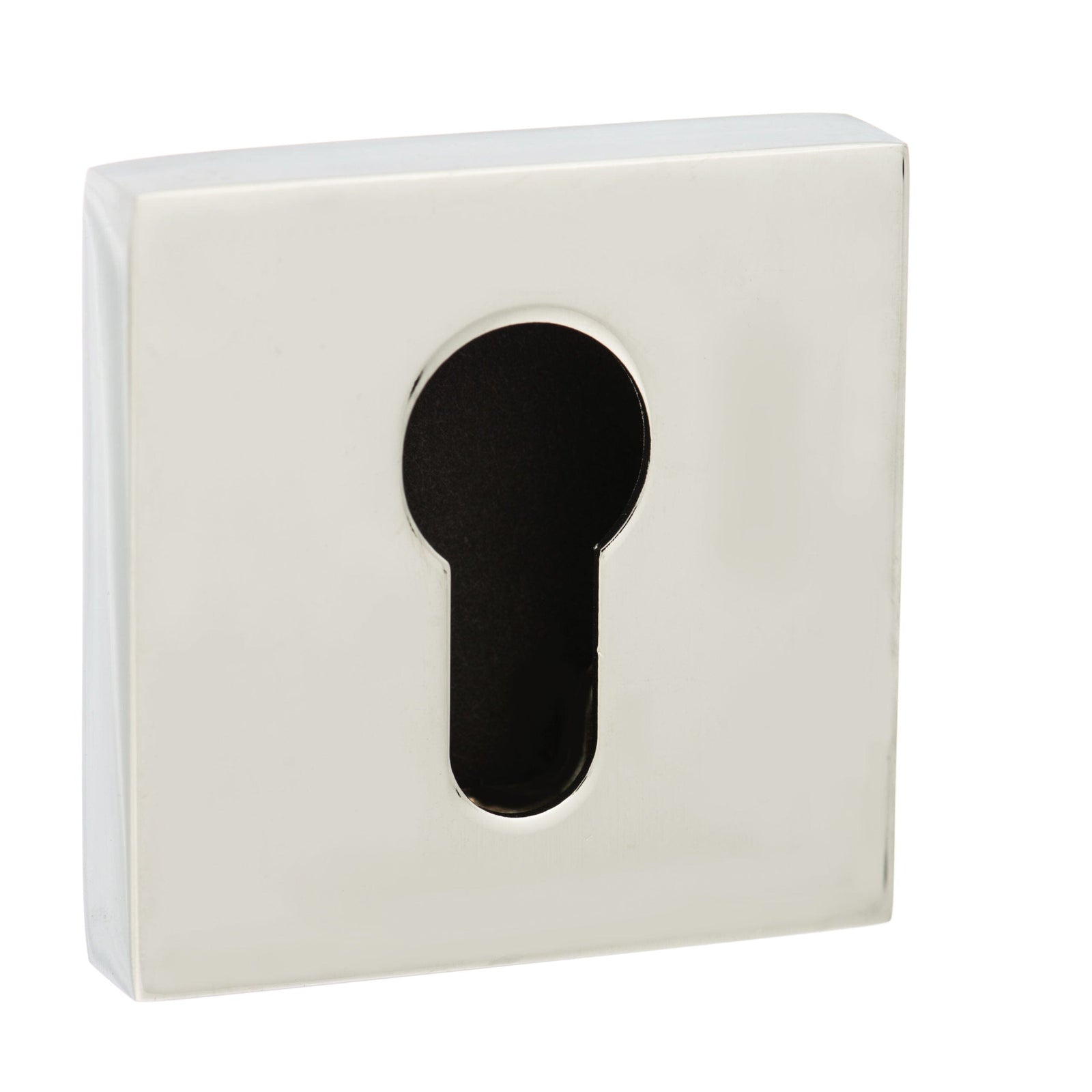 Senza Pari Euro Escutcheon Flush Square Rose in Polished Chrome Escutcheon Atlantic 