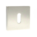 Senza Pari Key Escutcheon Flush Square Rose Escutcheon Atlantic Pair Polished Nickel 