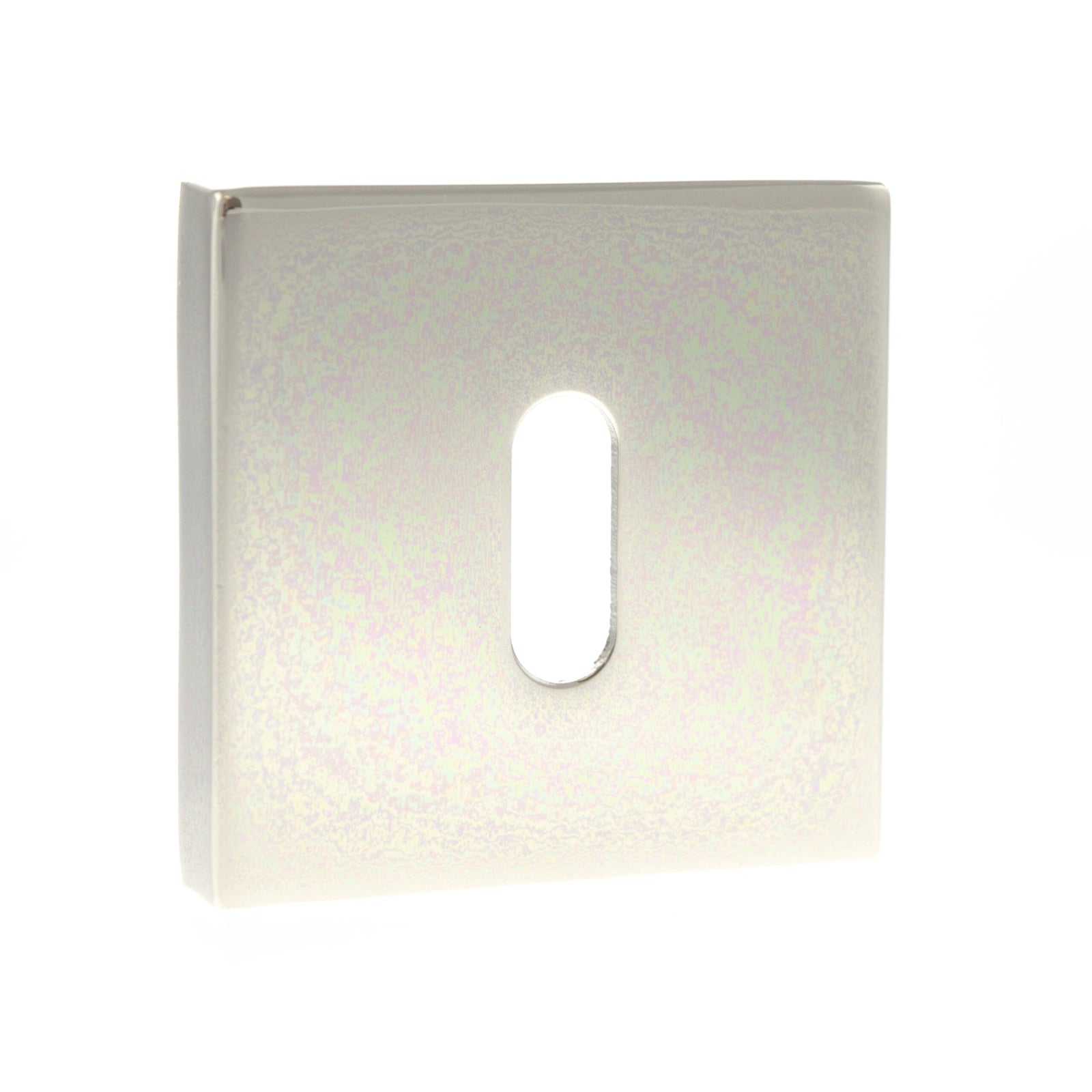 Senza Pari Key Escutcheon Flush Square Rose Escutcheon Atlantic Pair Polished Nickel 