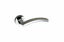 Senza Pari Crystal Designer Lever Round Rose in Polished Chrome Designer Lever Handle Atlantic 