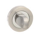 Senza Pari WC Turn and Release Round Rose Bathroom Lock Atlantic Each Satin Nickel/Chome Plate 