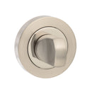 Senza Pari WC Turn and Release Round Rose Bathroom Lock Atlantic Each Satin Nickel/Polished Nickel 
