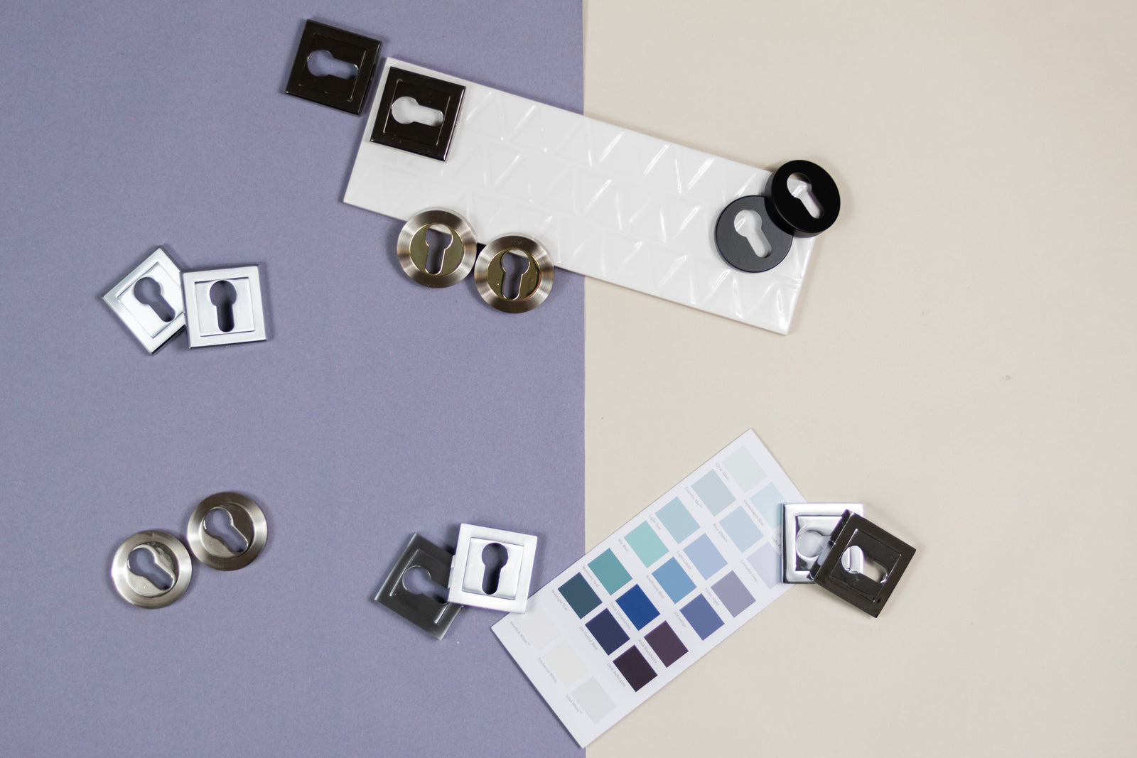 Status Key Escutcheon S4 Square Rose in Matt Black Escutcheon Atlantic 