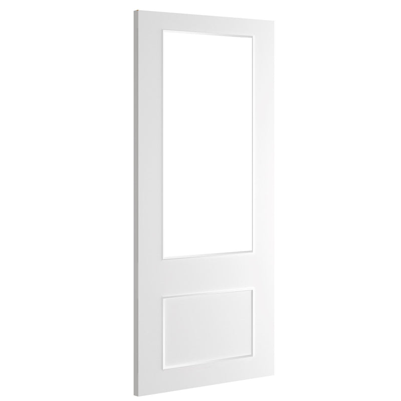 Sandringham White Primed Bevelled Glazed Internal Door