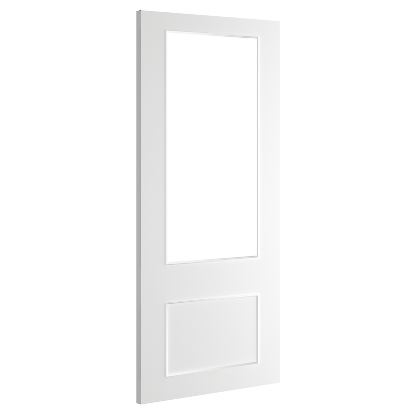 Sandringham White Primed Bevelled Glazed Internal Door