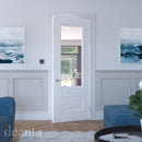 Sandringham White Primed Glazed FSC Internal Fire Door FD30 Internal Door Deanta 