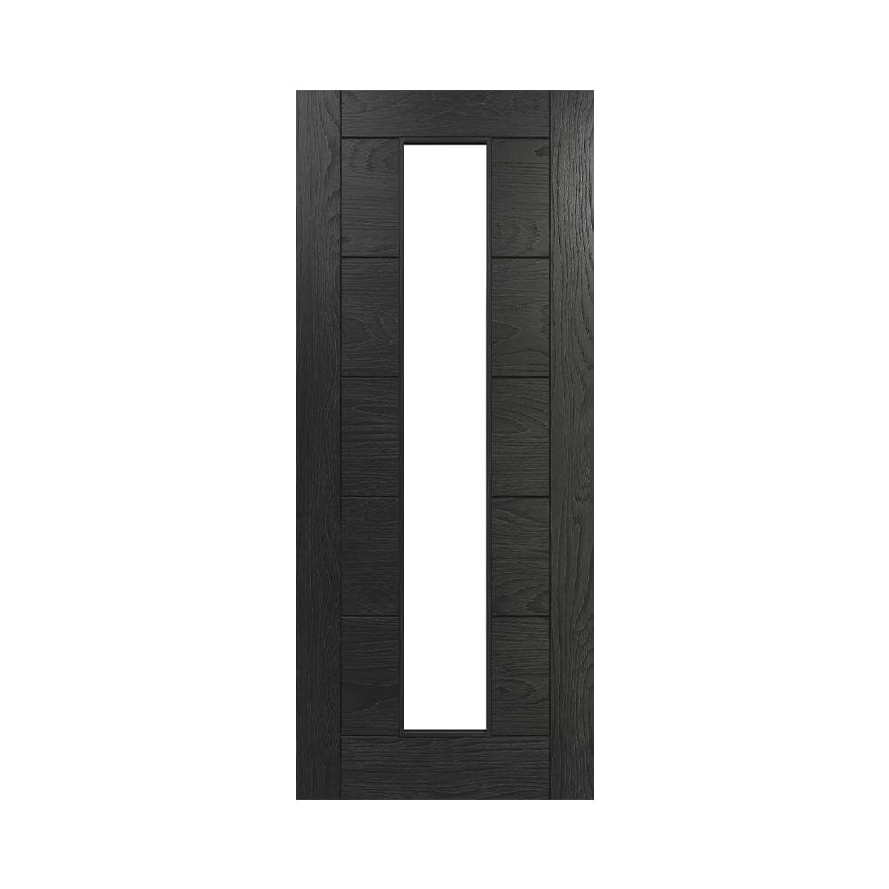 Seville Brushed Black Oak Glazed 1L FSC Internal Door Internal Door Deanta 