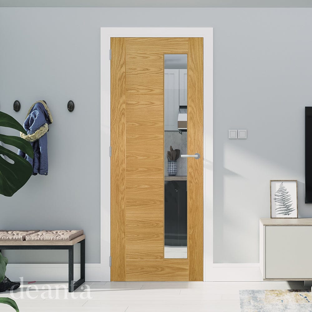 Seville Prefinished Oak 1SL Glazed FSC Internal Door Internal Door Deanta 