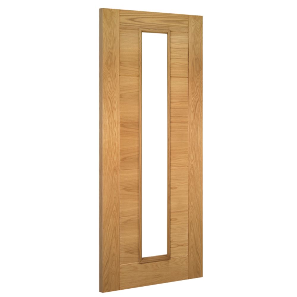 Seville Prefinished Oak Glazed 1L Internal Fire Door Internal Door Deanta 