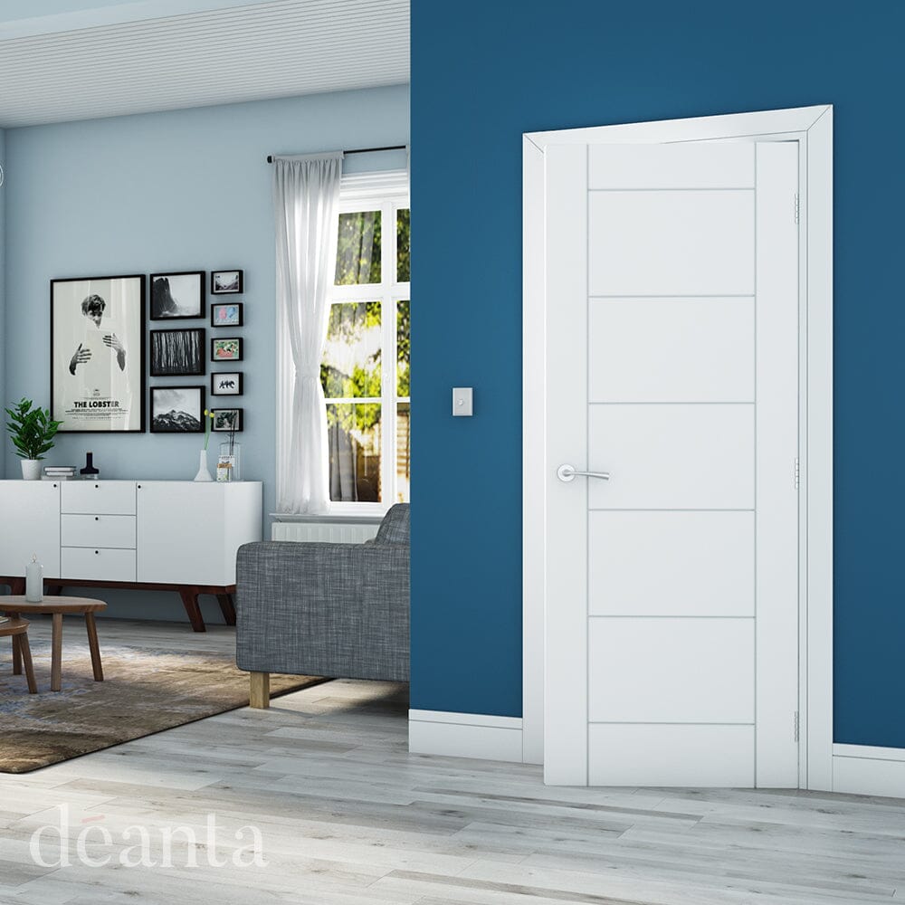 Seville White Primed FSC Internal Fire Door FD60 Internal Door Deanta 