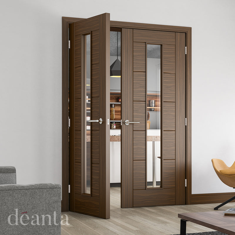 Seville Prefinished Walnut Glazed Internal Door Internal Door Deanta 