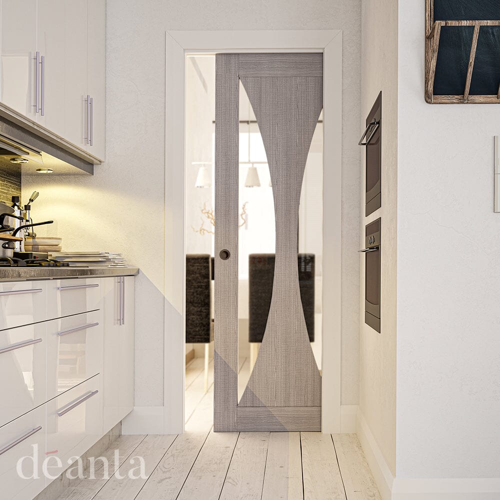 Sorrento Light Grey Ash Glazed FSC Internal Door Internal Door Deanta 