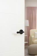 Tupai Rapido CurvaLine Adra Designer Lever Round Rose in Pearl Black Designer Lever Handle Atlantic 