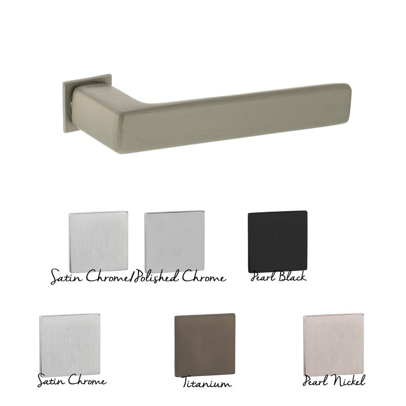 Tupai Rapido 5S Line Portel Lever Door Handle on Concealed Square Rose in Satin Chrome