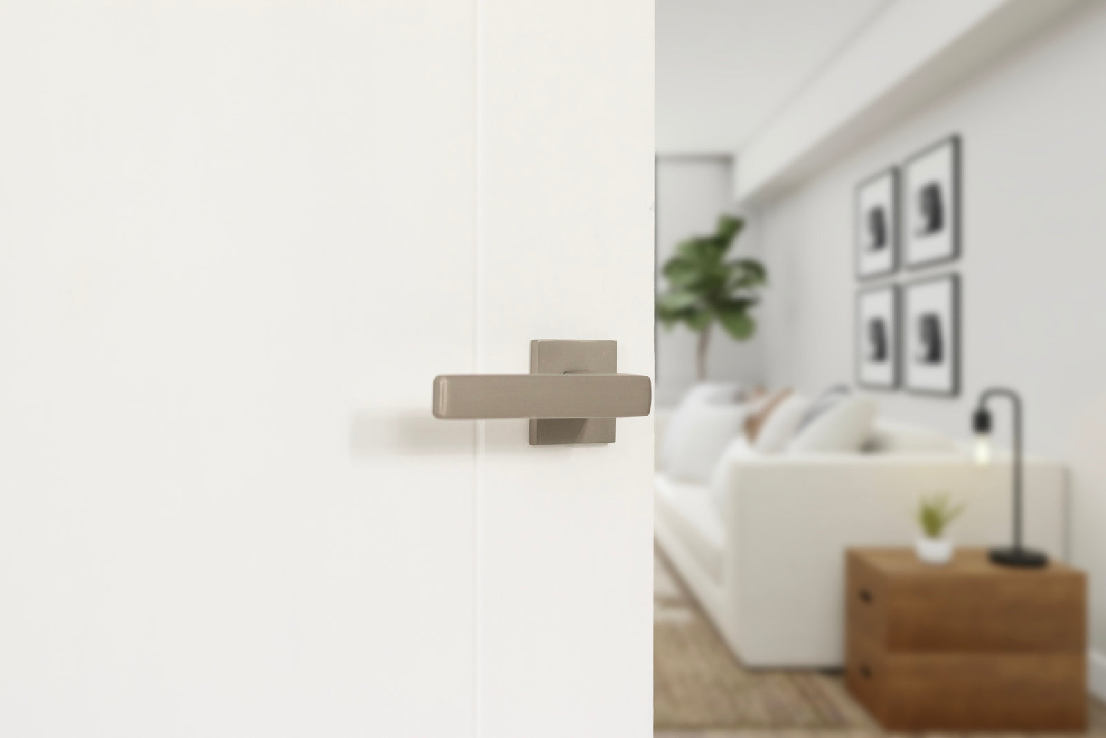 Tupai Rapido 5S Line Portel Designer Lever 5mm Slimline Square Rose (Latch & Hinges Included) Designer Lever Handle Atlantic 