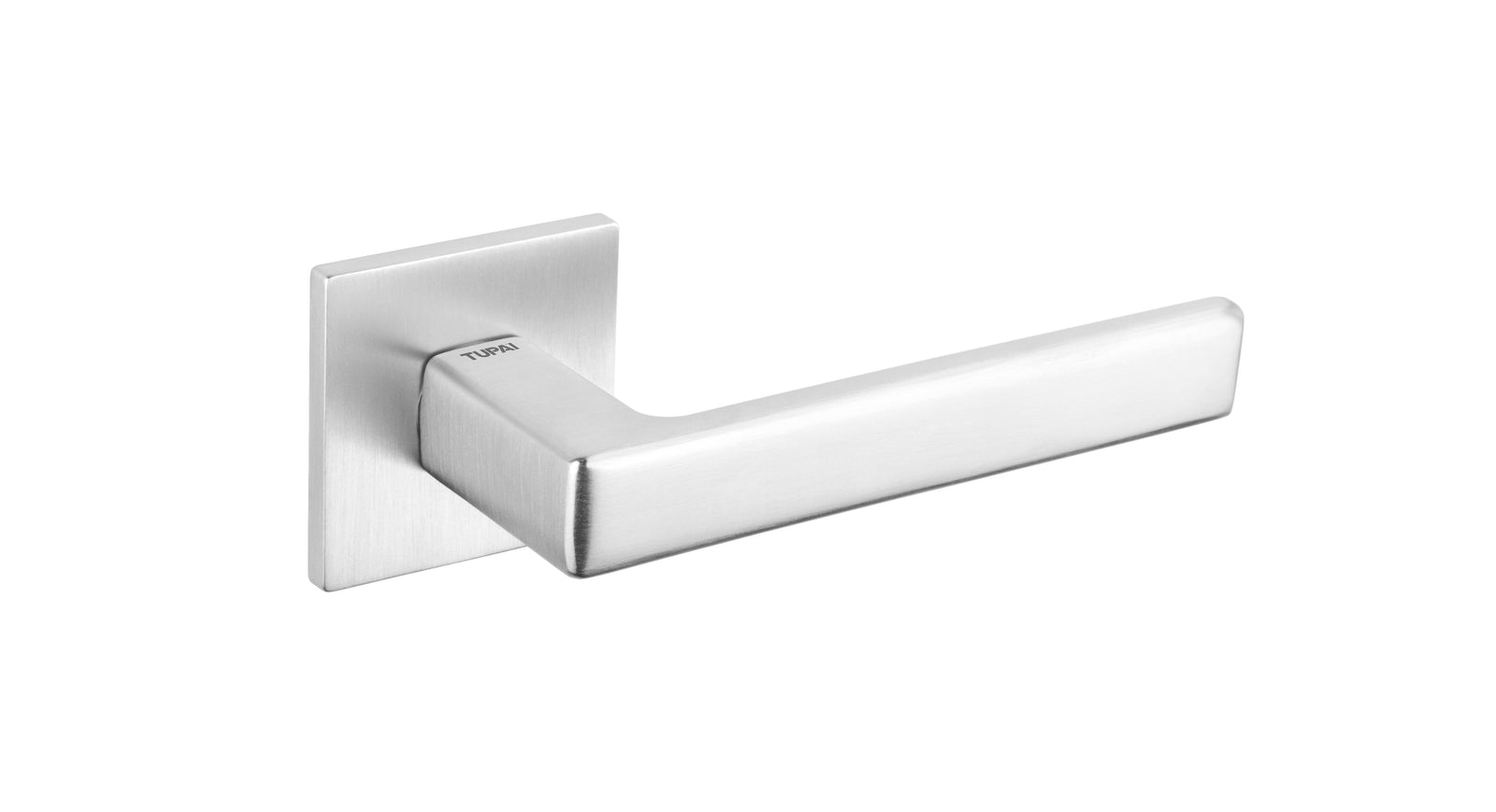 Tupai Rapido 5S Line Portel Designer Lever 5mm Slimline Square Rose (Latch & Hinges Included) Designer Lever Handle Atlantic Set Satin Chrome 