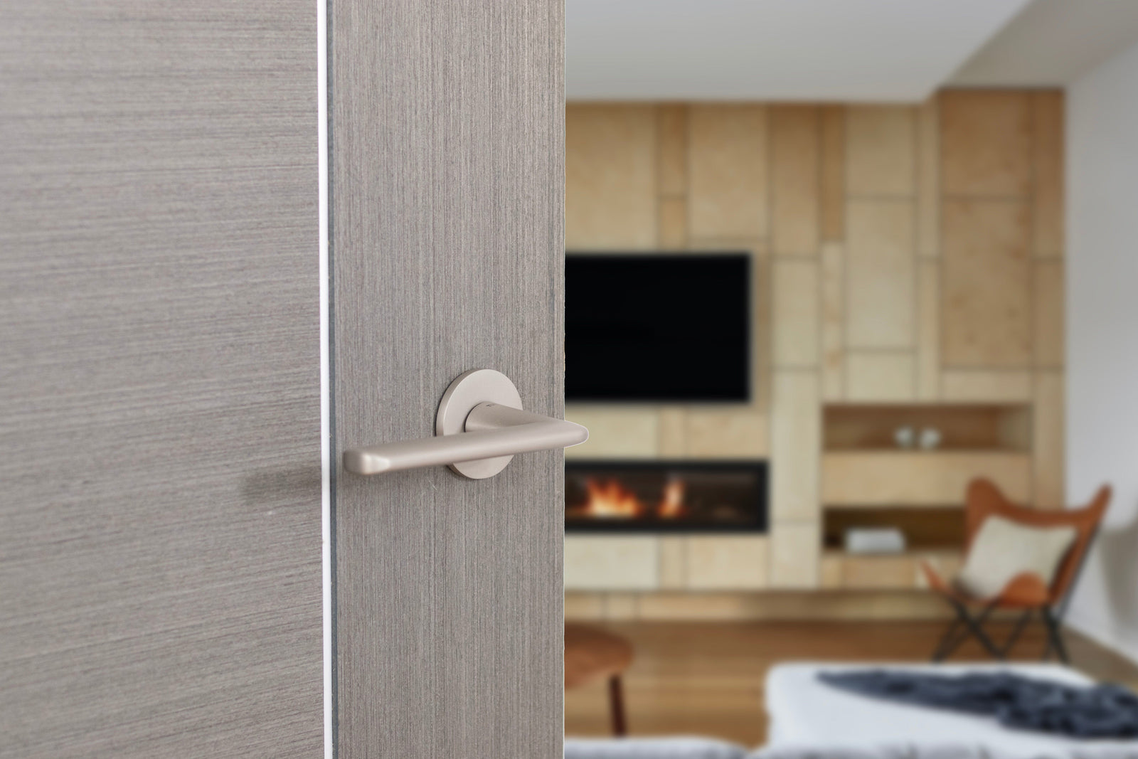 Tupai Rapido 5S Line Tavira Designer Lever 5mm Slimline Round Rose (Latch & Hinges Included) Designer Lever Handle Atlantic 