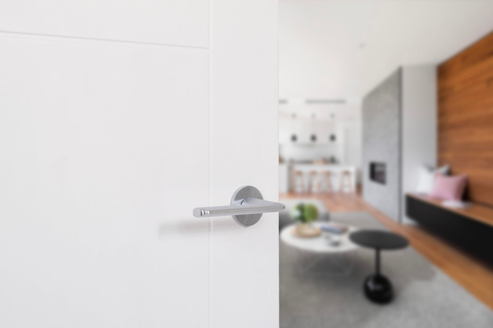 Tupai Rapido 5S Line Tavira Designer Lever 5mm Slimline Round Rose (Latch & Hinges Included) Designer Lever Handle Atlantic 