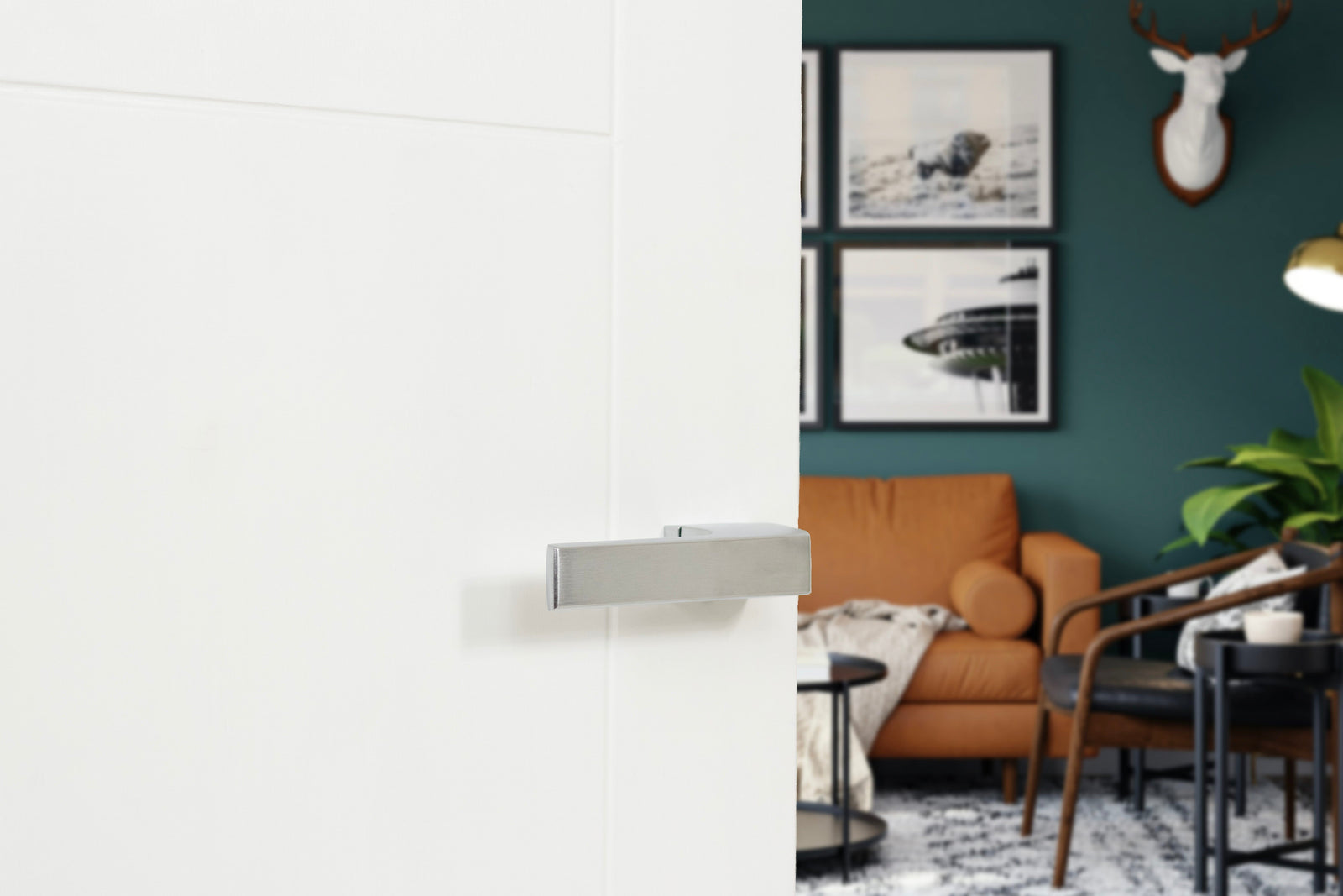 Tupai Rapido RetaLine Panela Designer Lever Long Rose (Without Decorative Plate) (Latch & Hinges Included) Designer Lever Handle Atlantic 