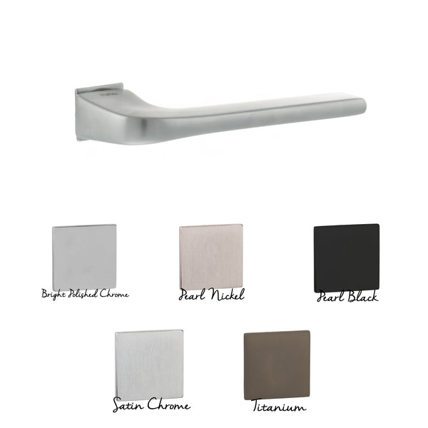 Tupai Rapido 5S Line Canha Lever Door Handle on Concealed Square Rose in Bright Polished Chrome