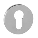 Tupai Rapido 5S Line Euro Escutcheon 5mm Slimline Round Rose Escutcheon Atlantic Pair Bright Polished Chrome 