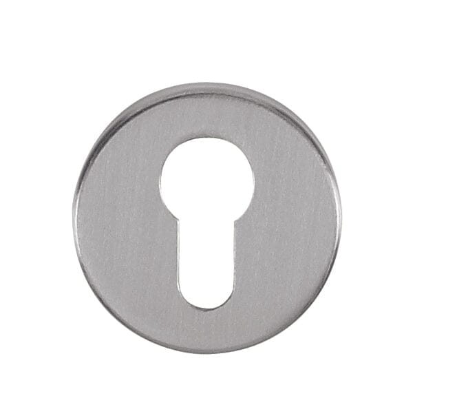 Tupai Rapido CurvaLine Euro Escutcheon Round Rose Escutcheon Atlantic Pair Satin Chrome 