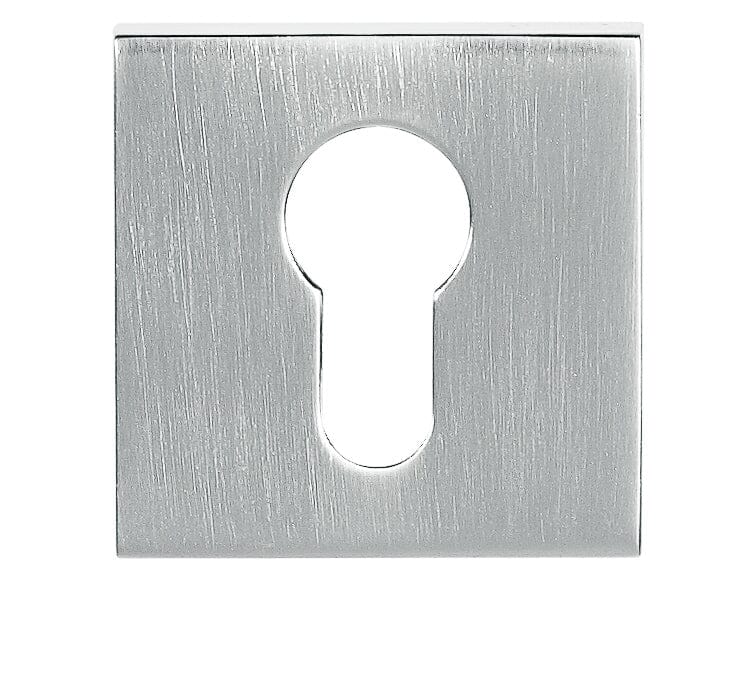 Tupai Rapido Curva QuadraLine Euro Escutcheon Square Rose Escutcheon Atlantic Pair Satin Chrome 