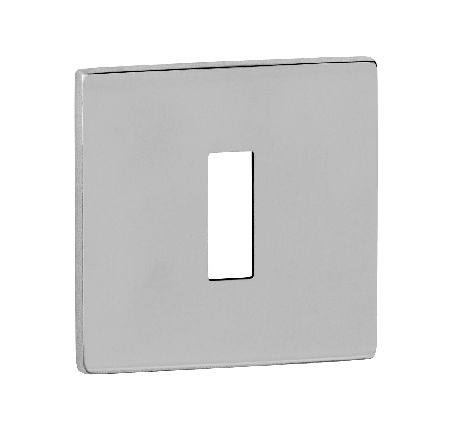 Tupai Rapido 5S Line Key Escutcheon 5mm Slimline Square Rose Escutcheon Atlantic Pair Bright Polished Chrome 