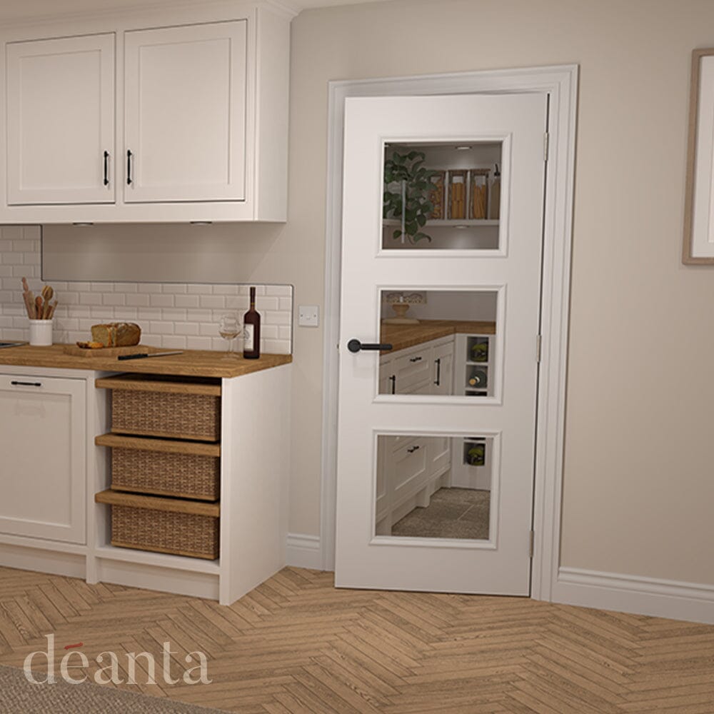 Trinity White Primed Bevelled Glaze FSC Internal Door Internal Door Deanta 