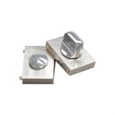 Thumb-Turn Lock Rectangle Satin Nickel & Chrome Polish Finish Hardware Deanta 