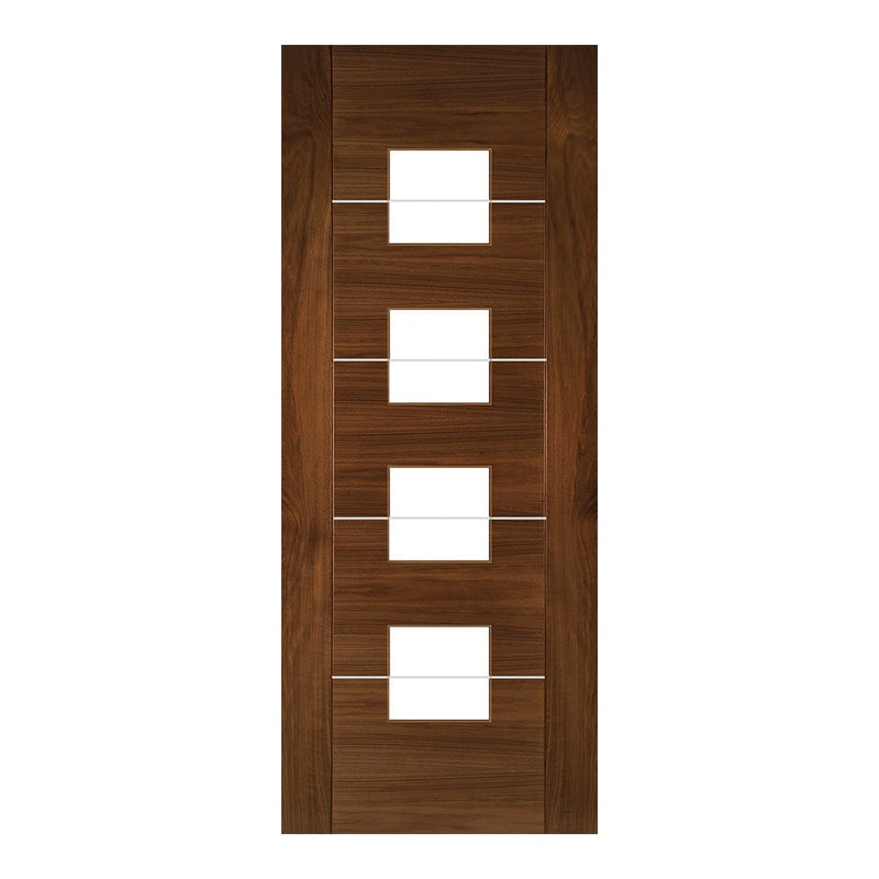 Valencia Prefinished Walnut Glazed Internal Door