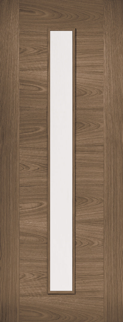 Walnut Sofia Glazed 1 Light Pre-Finished Internal Door