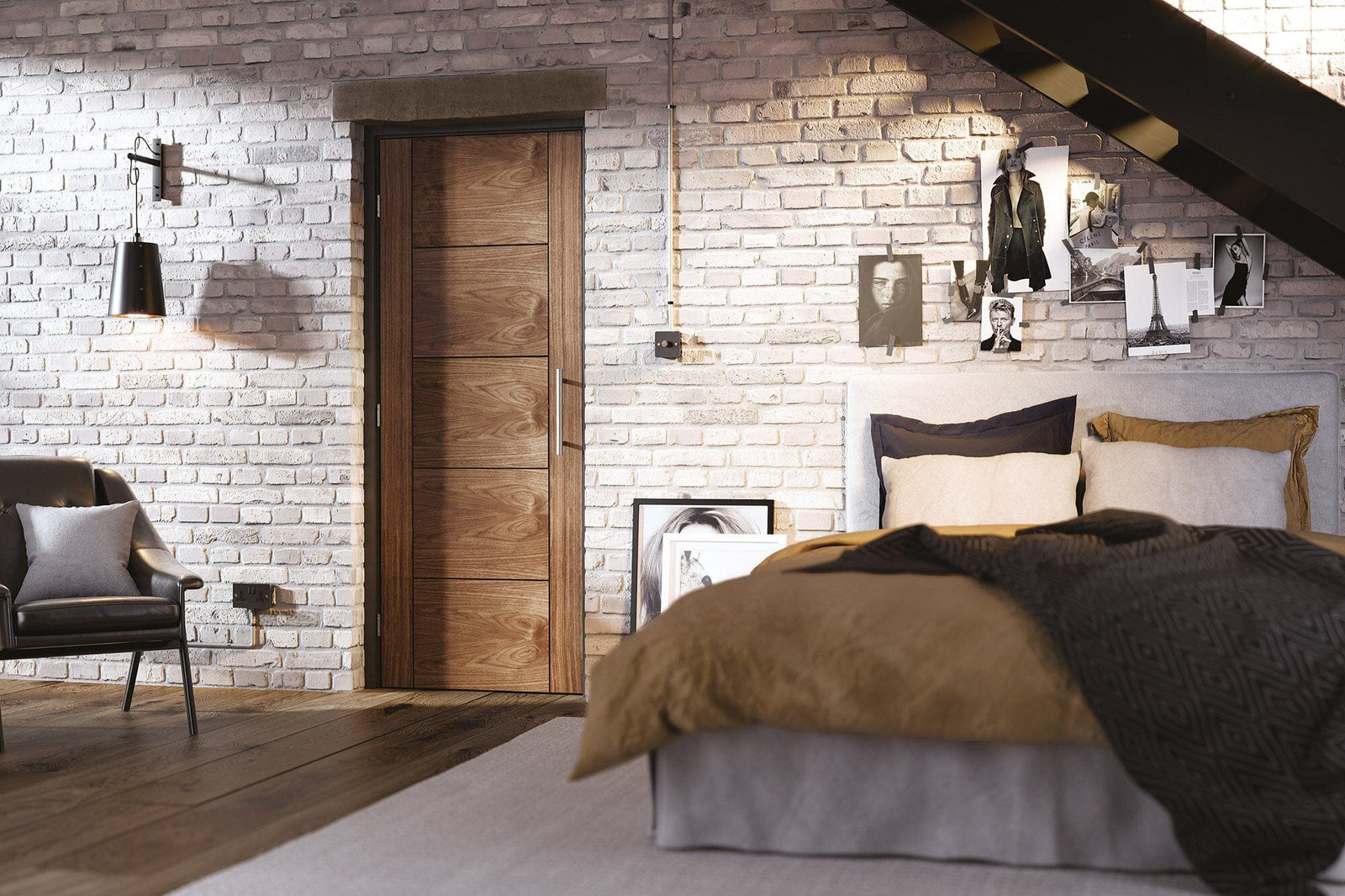 Walnut Vancouver 5 Panel Pre-Finished Internal Fire Door FD30 Internal Fire Door LPD Doors 