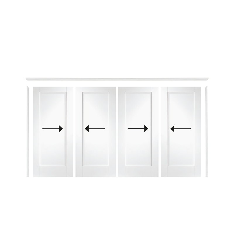 White 3 Door Double Top Wardrobe Frame (Inc Hardware Kit)