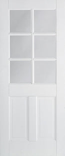 Canterbury White Primed 2 Panel Glazed 6 Light Primed Internal Door Internal Door LPD Doors 