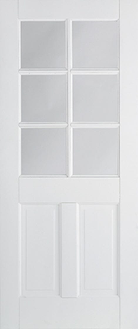 Canterbury White Primed 2 Panel Glazed 6 Light Primed Internal Door Internal Door LPD Doors 