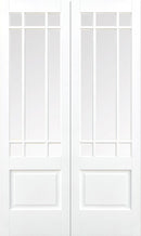 White Downham Glazed 9 Light Pair Primed Room Divider Room Divider LPD Doors 