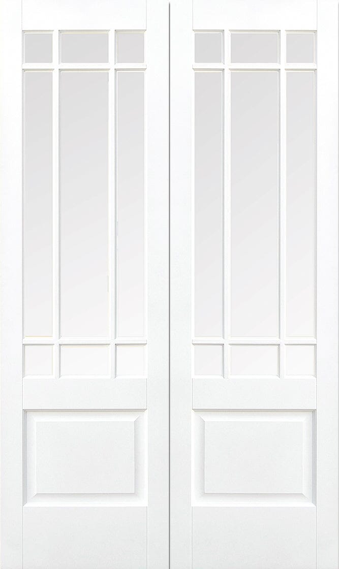 White Downham Glazed 9 Light Pair Primed Room Divider Room Divider LPD Doors 