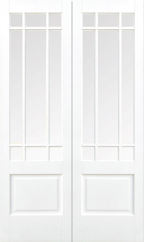 White Downham Glazed 9 Light Pair Primed Room Divider